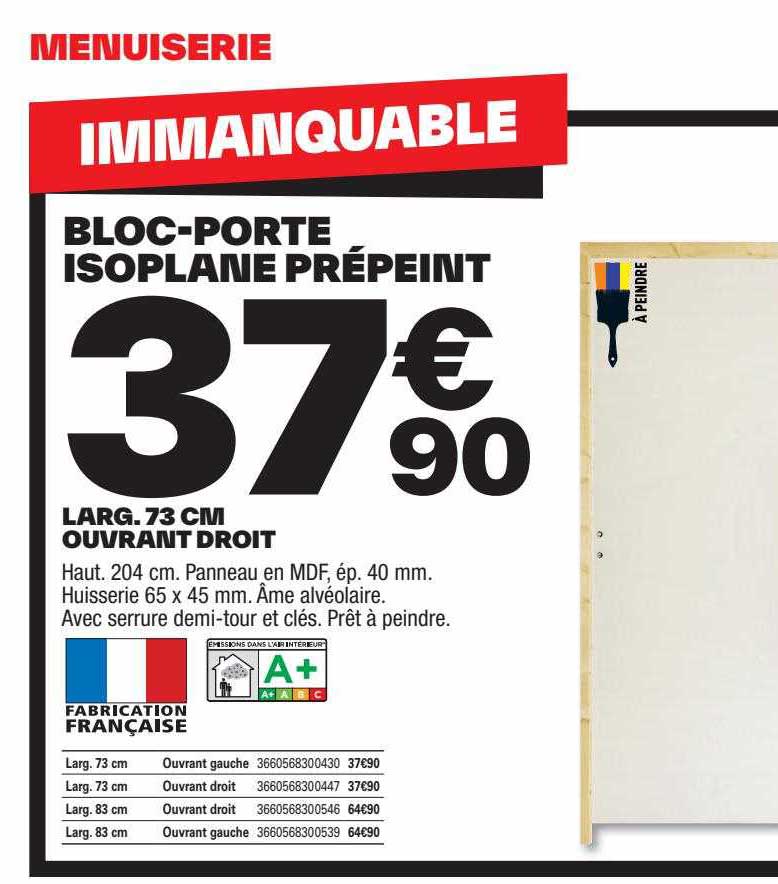 bloc-porte isoplane prépeint