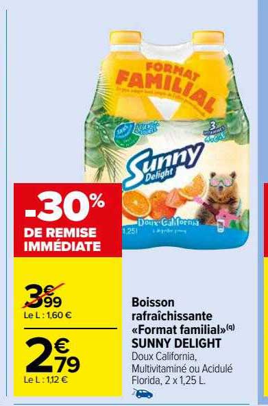 Boisson Rafraîchissante «format Familial» Sunny Delight