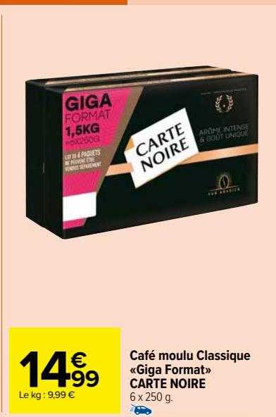 Café Moulu Classique «giga Format» Carte Noire
