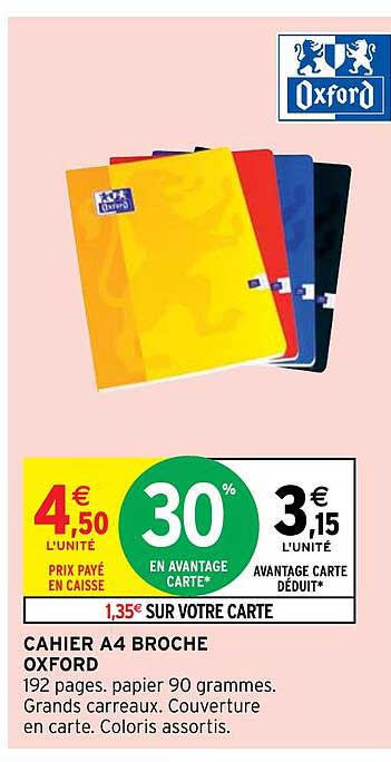 Cahier A4 Broche Oxford