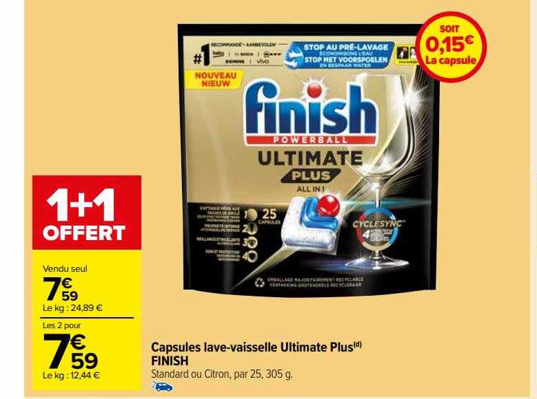 capsules lave-vaisselle ultimate plus finish