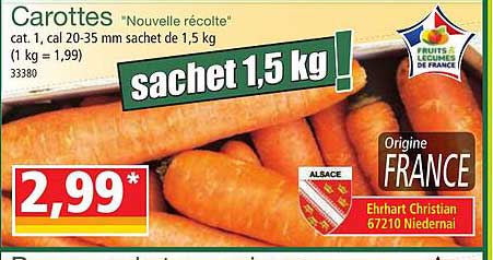 carottes "nouvelle récolte"