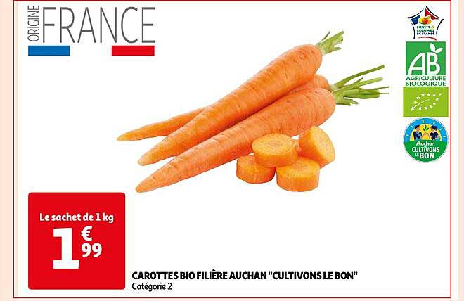 carottes bio filière auchan "cultivons le bon"