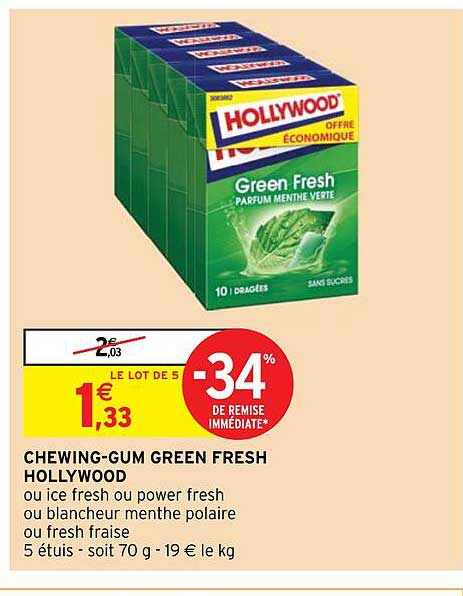 chewing-gum green fresh hollywood