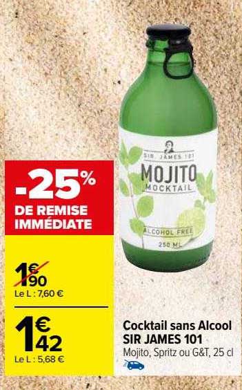 cocktail sans alcool sir james 101