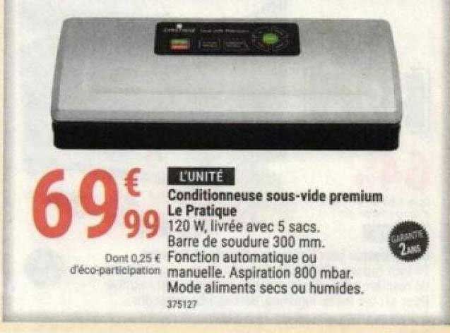 conditionneuse sous-vide premium le pratique
