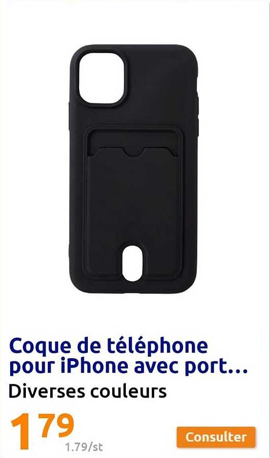 coque de téléphone pour iPhone avec port