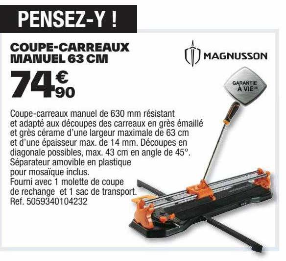 coupe-carreaux manuel 63 cm magnusson