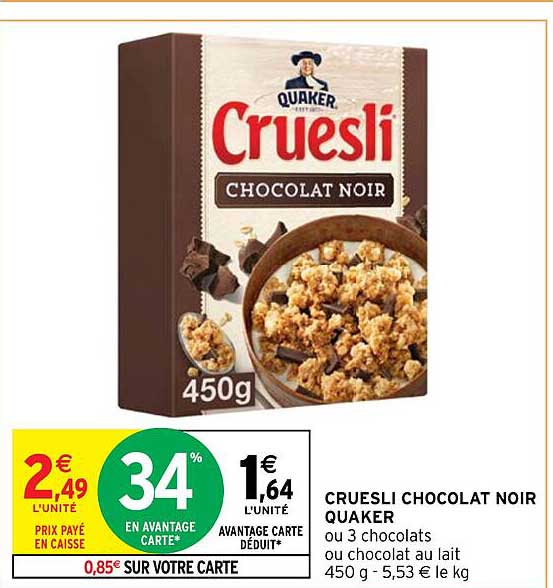 Cruesli Chocolat Noir Quaker