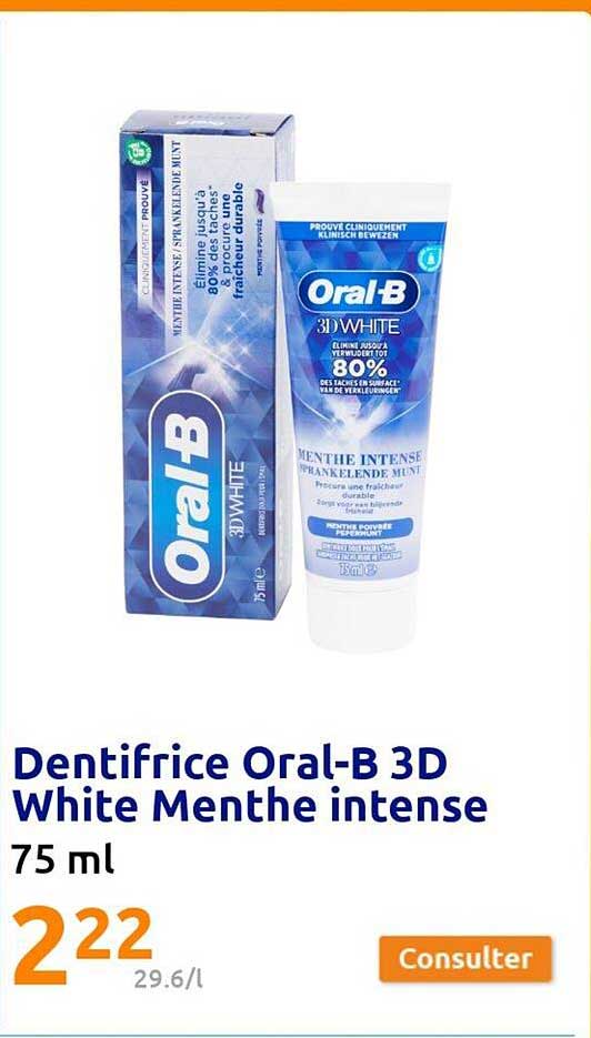 dentifrice oral-b 3d white menthe intense