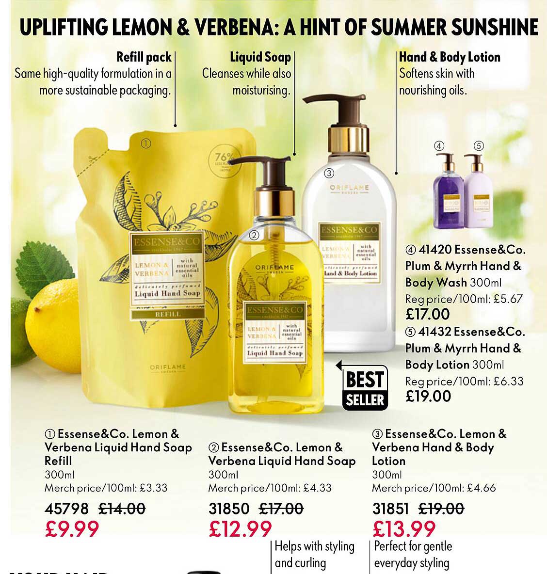 Essence & Co Lemon & Verbena Liquid Hand Soap Refill, Essence & Co Lemon & Verbena Liquid Hand Soap, Essense & Co Lemon & Verbena Hand & Body Lotion, Essense & Co Plum & Myrrh Hand & Body Wash