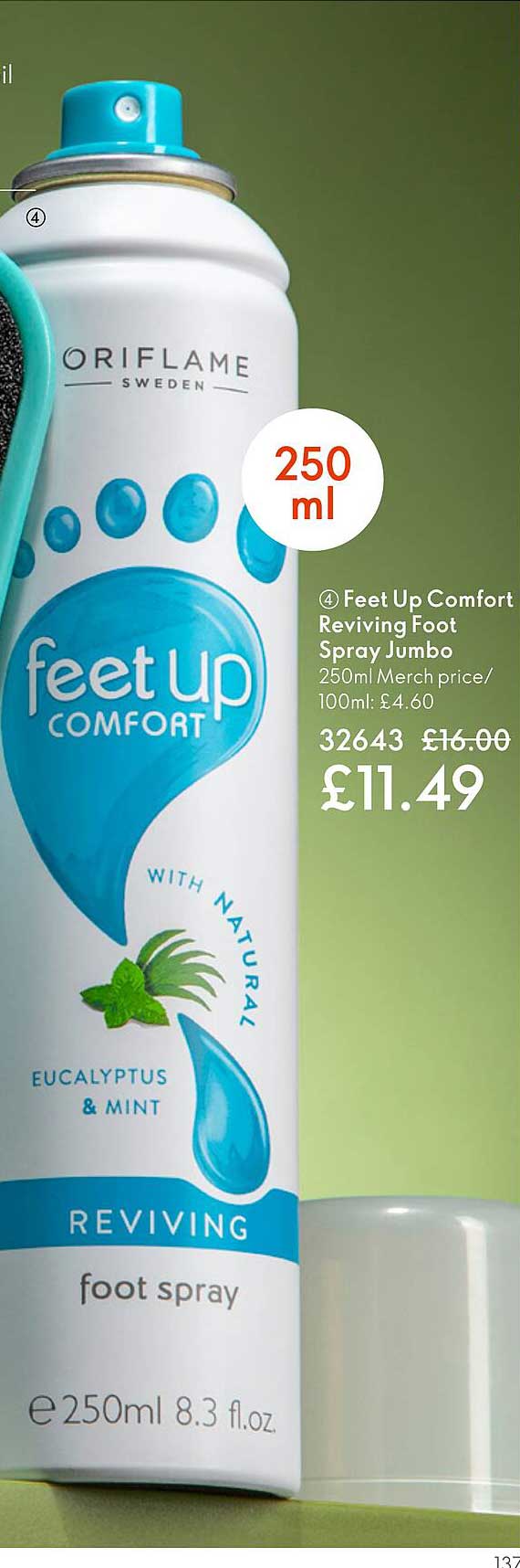 feet up comfort reviving foot spray jumbo