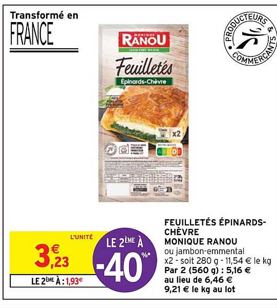 feuilletés épinards-chèvre monique ranou