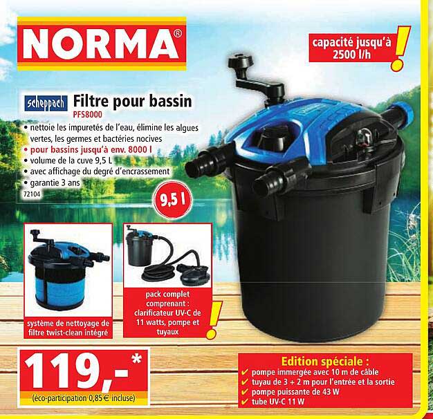 filtre pour bassin scheppach