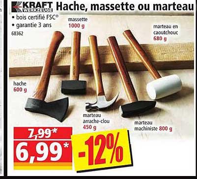 hache, massette ou marteau kraft werkzeuge