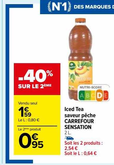 Iced Tea Saveur Pêche Carrefour Sensation