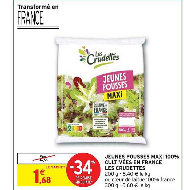 jeunes pousses maxi 100% cultivées en france les crudettes
