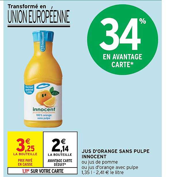 Jus D'orange Sans Pulpe Innocent