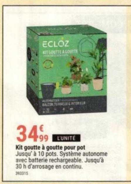 kit goutte à goutte pour pot ecloz
