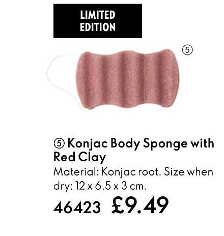 konjac body sponge with red clay