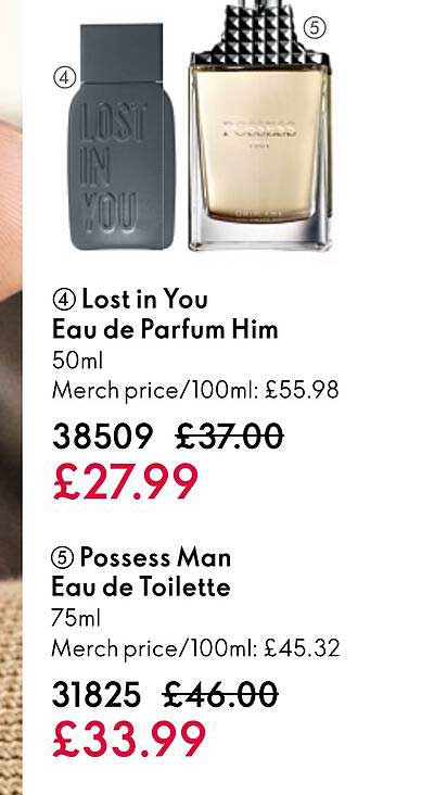 lost in you eau de parfum him, possess man eau de toilette