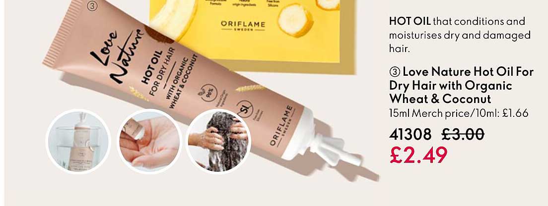 love nature hot oil for dry hair with organic wheat & coconut