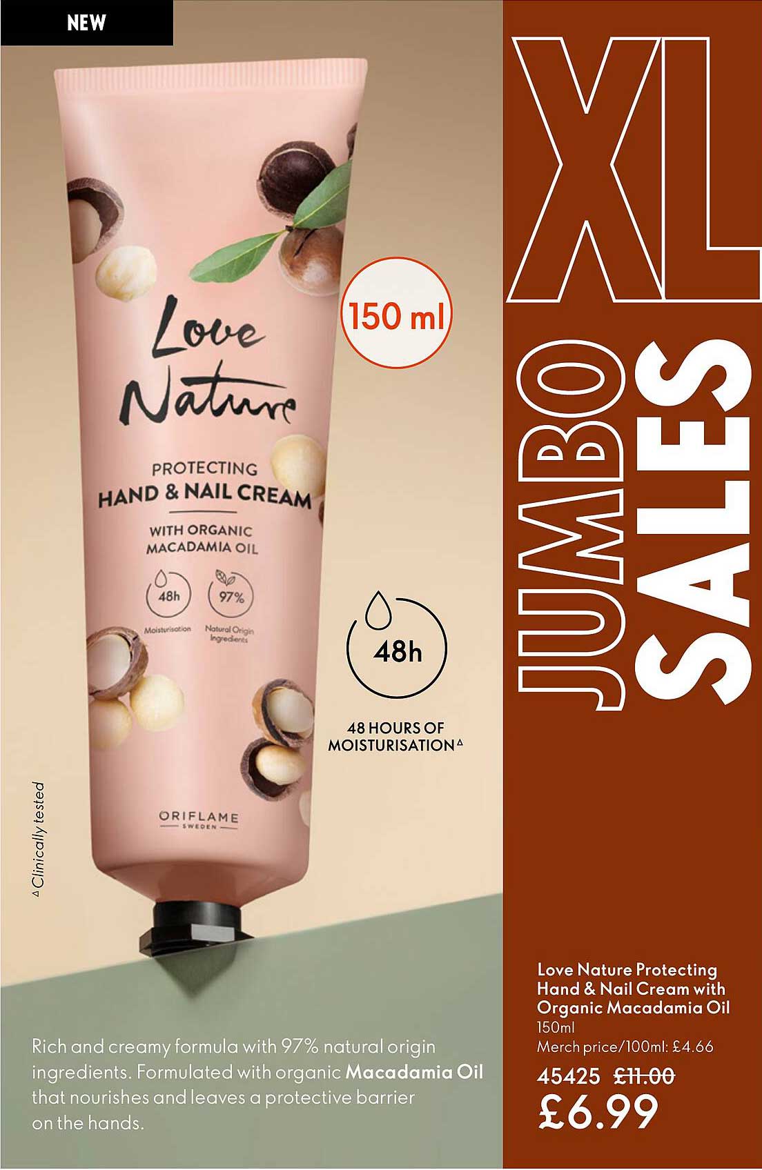 Love Nature Protecting Hand & Nail Cream With Organic Macadamia Oil