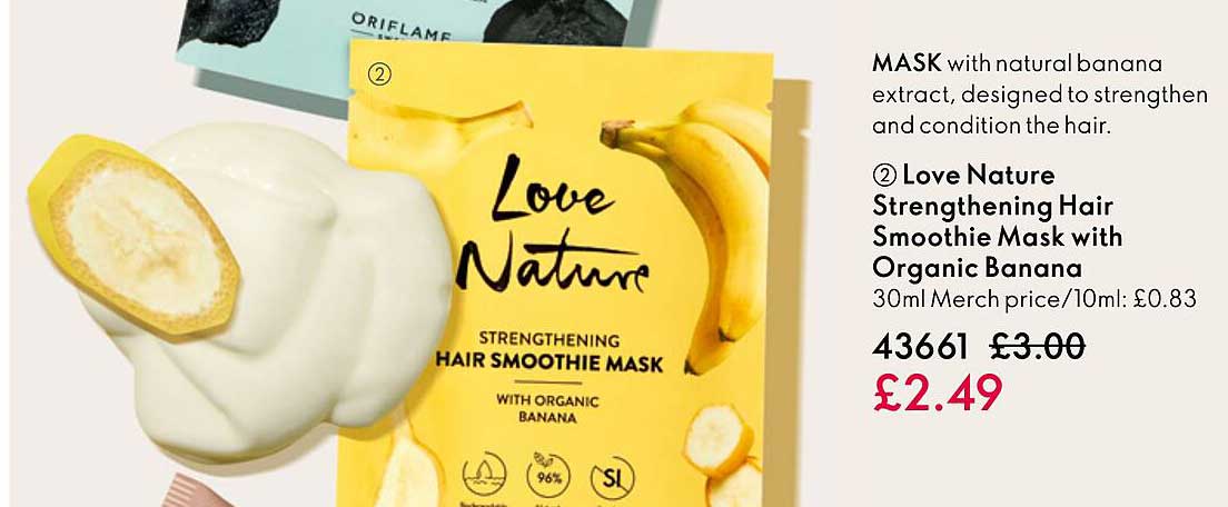 love nature strengthening hair smoothie mask with organic banana