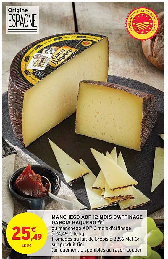 manchego aop 12 mois d'affinage garcia baquero