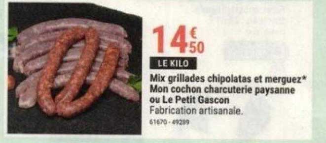 mix grillades chipolatas et merguez mon cochon charcuterie paysanne ou le petit gascon