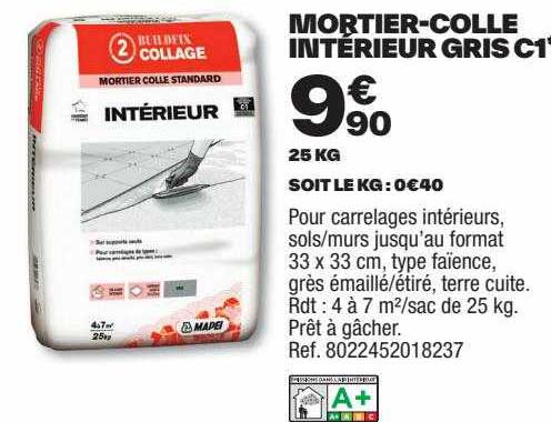 mortier-colle intérieur gris c1
