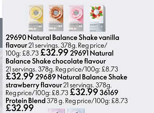 natural balance shake vanilla flavour, natural balance shake chocolate flavour, natural balance shake strawberry flavour, protein blend