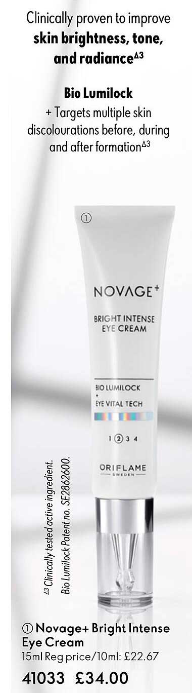 novage+ bright intense eye cream