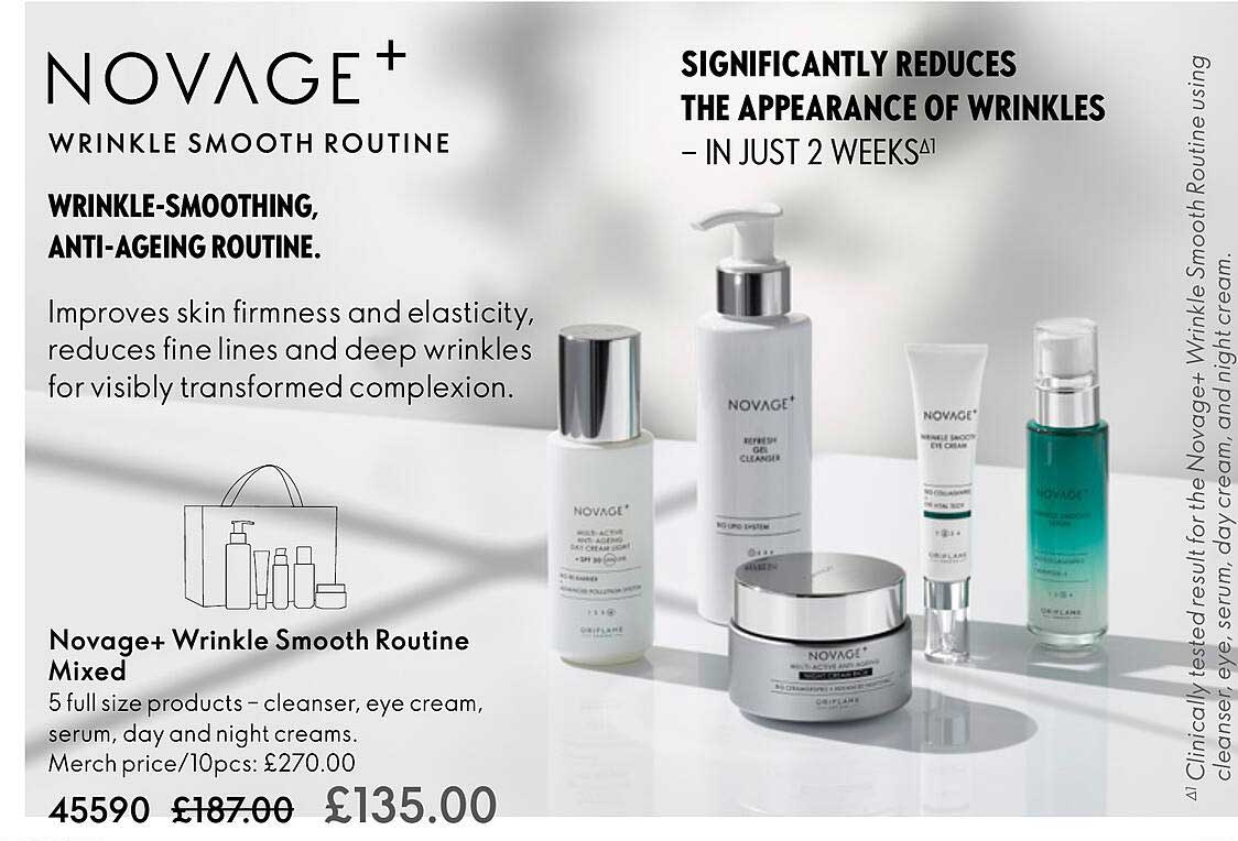 novage+ wrinkle smooth routine mixed