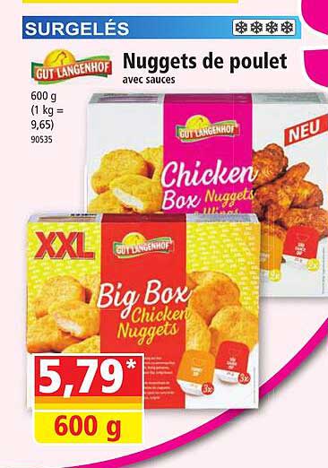 nuggets de poulet avec sauces gut langenhof