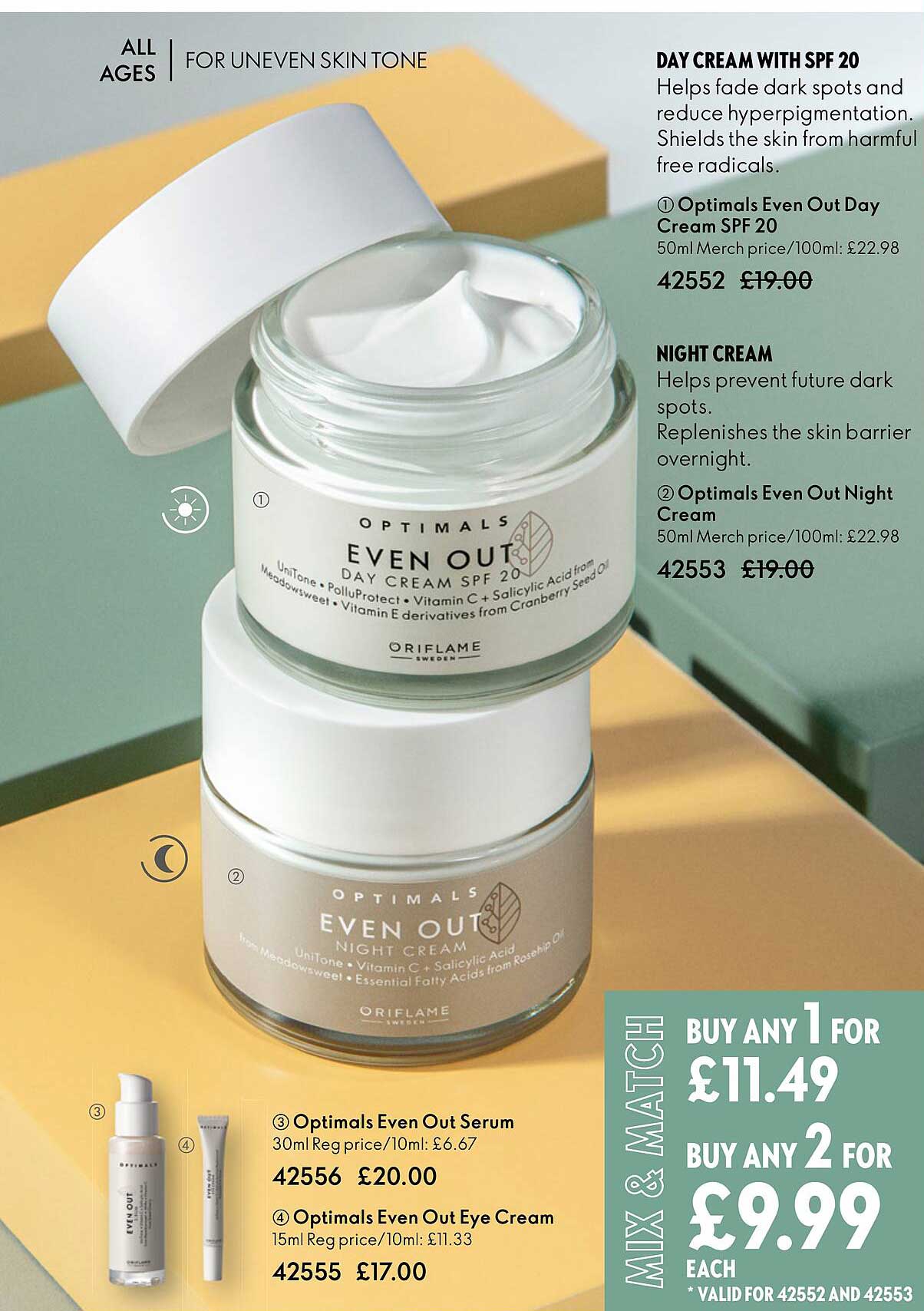 optimals even out serum, optimals even out eye cream