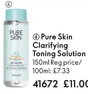 pure skin clarifying toning solution