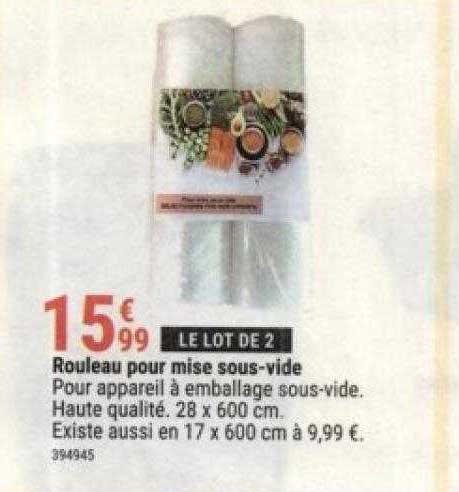 rouleau pour mise sous-vide
