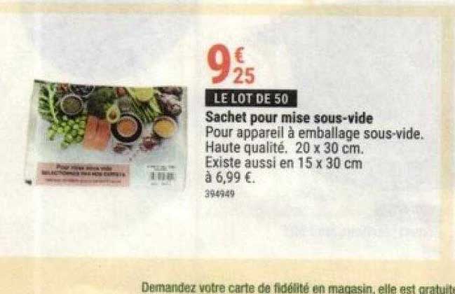 sachet pour mise sous-vide