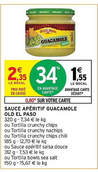 Sauce Apéritif Guacamole Old El Paso