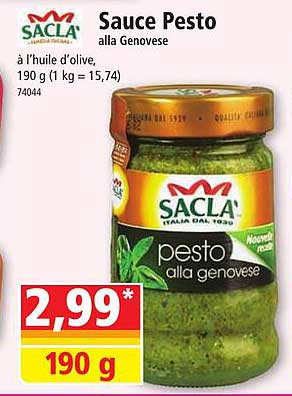 sauce pesto alla genovese sacla