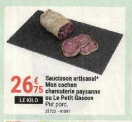 saucisson artisanal mon cochon charcuterie paysanne ou le petit gascon