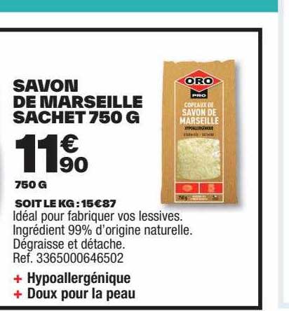 savon de marseille sachet 750g