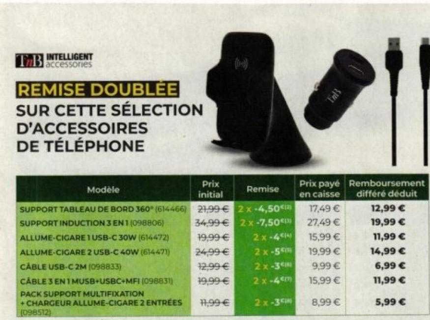 sélection d'accessoires de téléphone t'nb