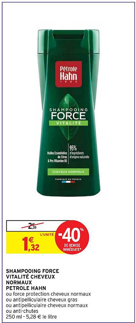 shampooing force vitalité cheveux normaux pétrole hahn