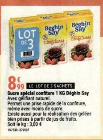 Sucre Spécial Confiture 1 Kg Béghin Say
