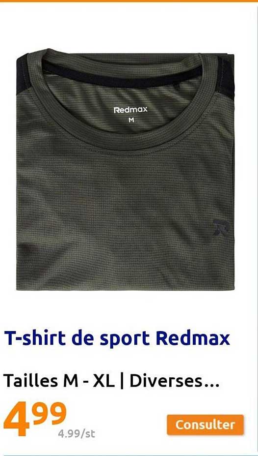 t-shirt de sport redmax