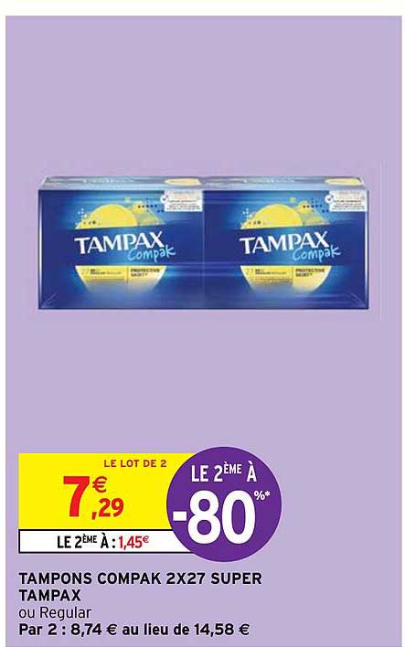 Tampons Compak 2 X 27 Super Tampax