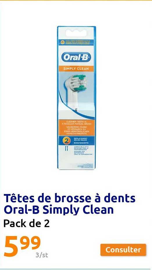 têtes de brosse à dents oral-b simply clean