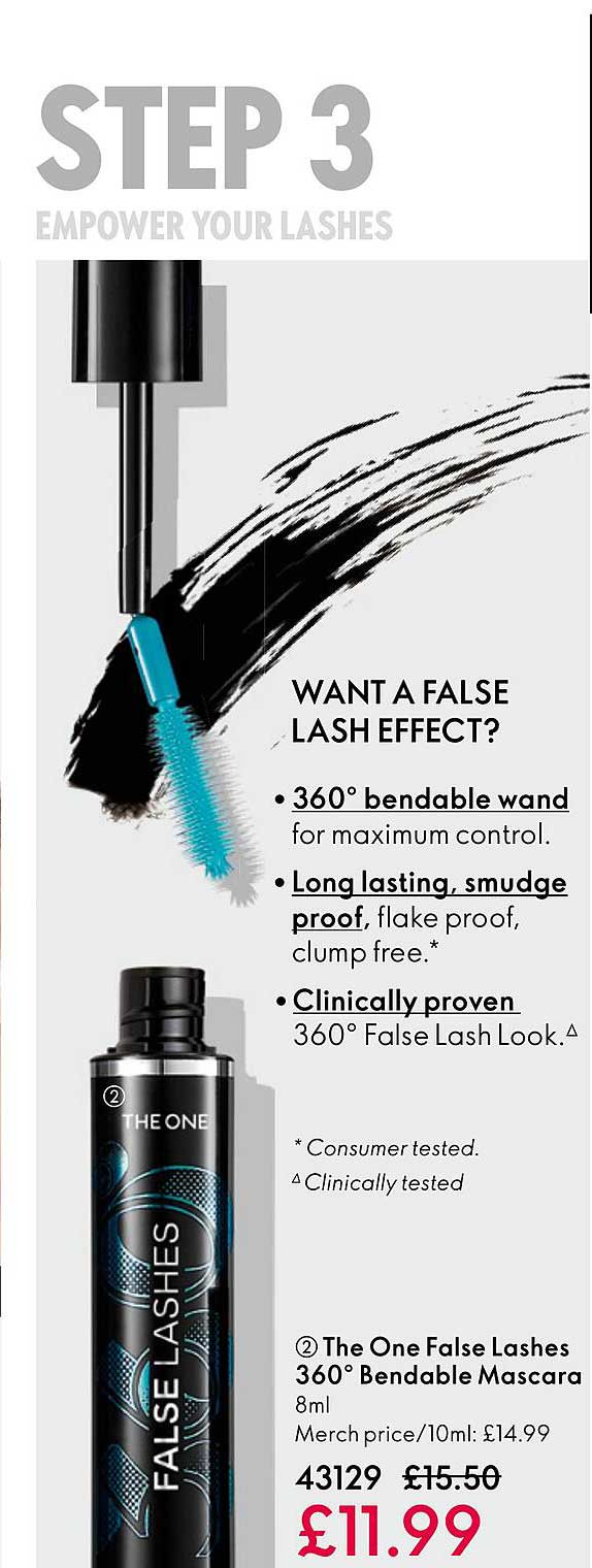 the one false lashes 360° bendable mascara